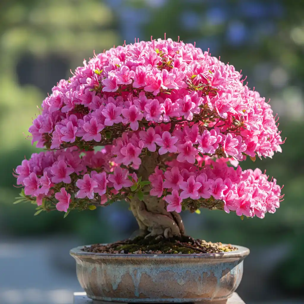 Vibrant flowering bonsai in bloom